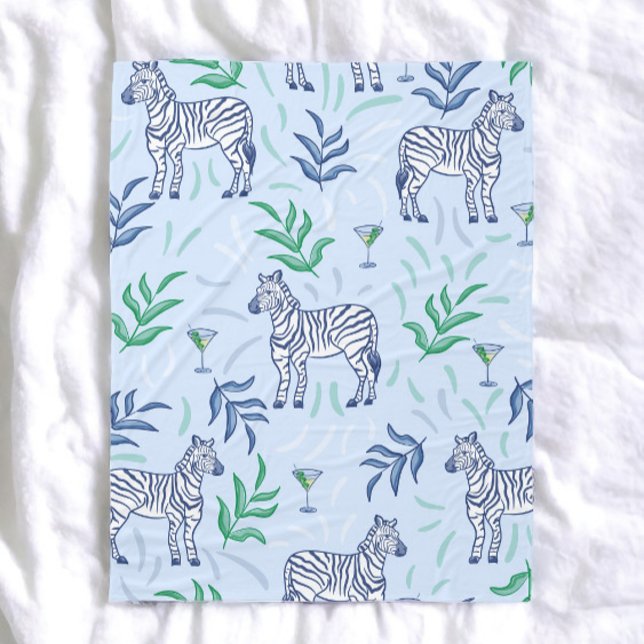 Couverture Polaire Zèbres Prépa et Martinis Bleu Classique  (Créateur téléchargé)