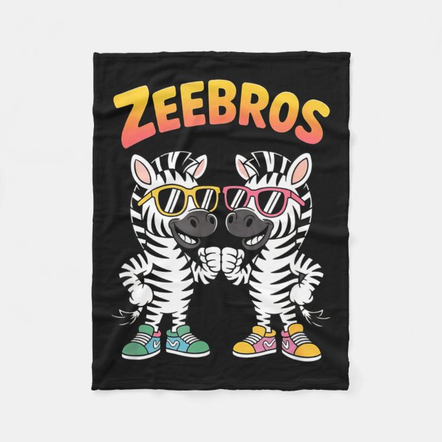 Couverture Polaire Zeebros Cute Zebra Duo Design For Zebros Lovers  (Devant)