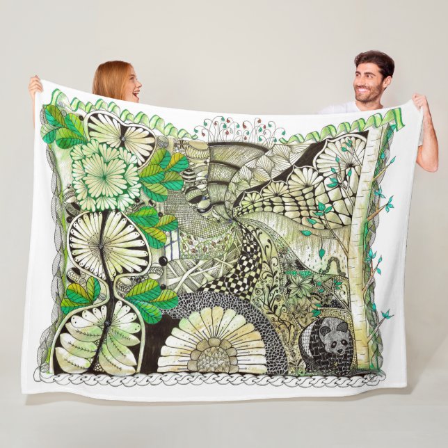 Couverture Polaire Zen Bamboo et Panda Blanket (En situation)