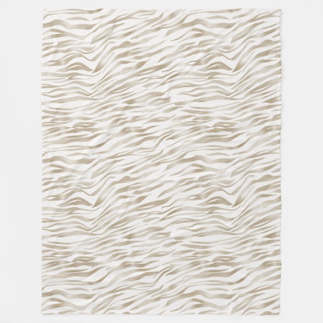 Couverture Polaire Zen Cream White Cocoa Brown Zebra Imprimer (Devant)