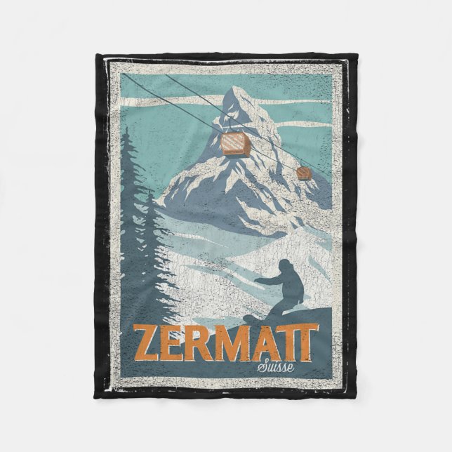 Couverture Polaire Zermatt Suisse Ski d'hiver Snowboard Ski (Devant)