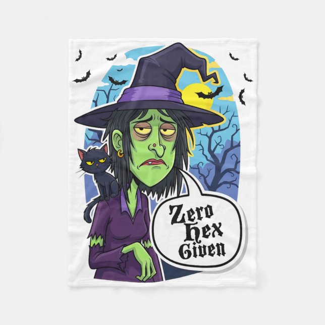 Couverture Polaire Zéro Hex Donné Drôle Sorcière Halloween Costume Te (Devant)