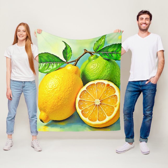 Couverture Polaire Zesty Citrus Burst Sunshine Design (En situation)