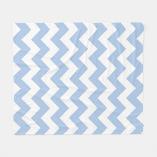 Couverture Polaire Zigzag bleu clair et blanc