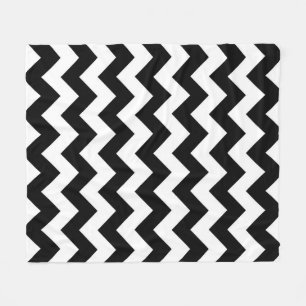 Couverture Polaire Zigzag noir et blanc vertical