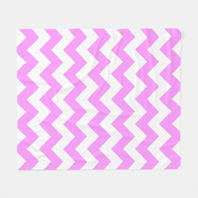 Couverture Polaire Zigzag rose et blanc (Devant (Horizontal))