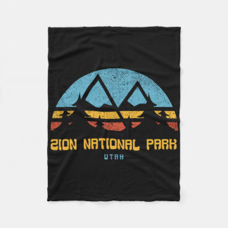 Couverture Polaire Zion National Park Utah Retro Vintage Hiking Gift