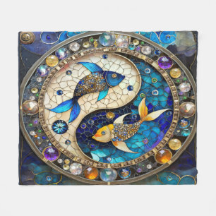 Couverture Polaire Zodiac - Poissons de poisson Yin et Yang