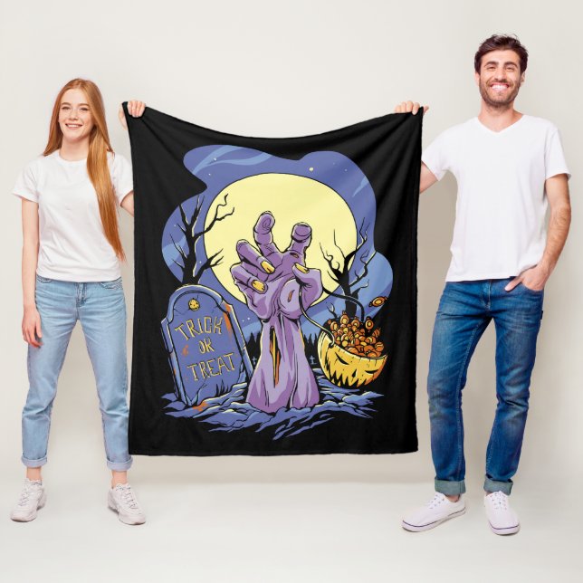 Couverture Polaire Zombie Hand Halloween  (En situation)