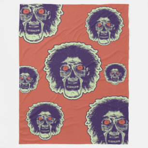 Couverture Polaire ZOMBIE - Yeux Orange Multi Visages