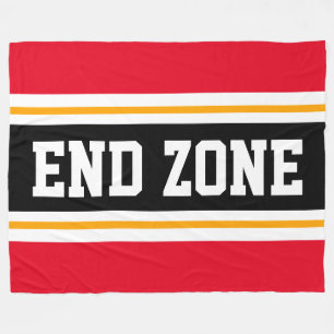 Couverture Polaire ZONE FIN Bright Red Jaune Black Football Stripes