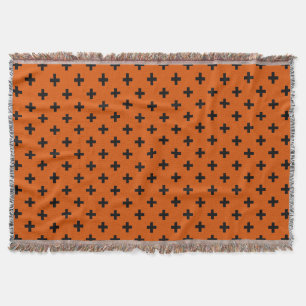 Couverture Polka noire croise sur orange
