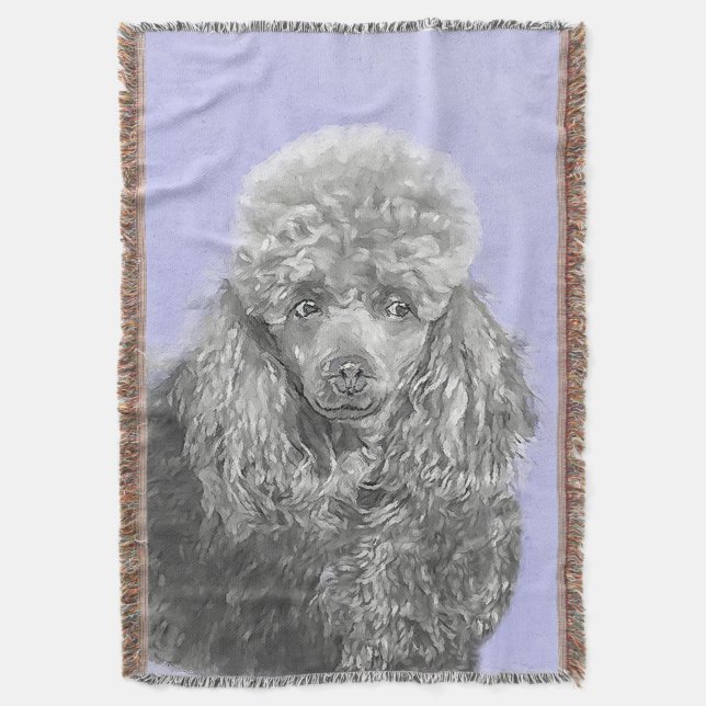 Couverture Poodé Jouet miniature Argent gris bleu Chien Art (devant Vertical)
