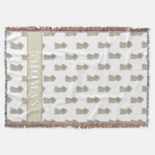 Couverture Poodle personnalisé (argent gris)
