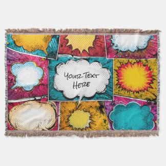 Couverture Pop Art Comic Panel Throw Blanket