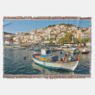 Couverture Port avec bateaux de pêche à Plomari, Lesvos, Grèc