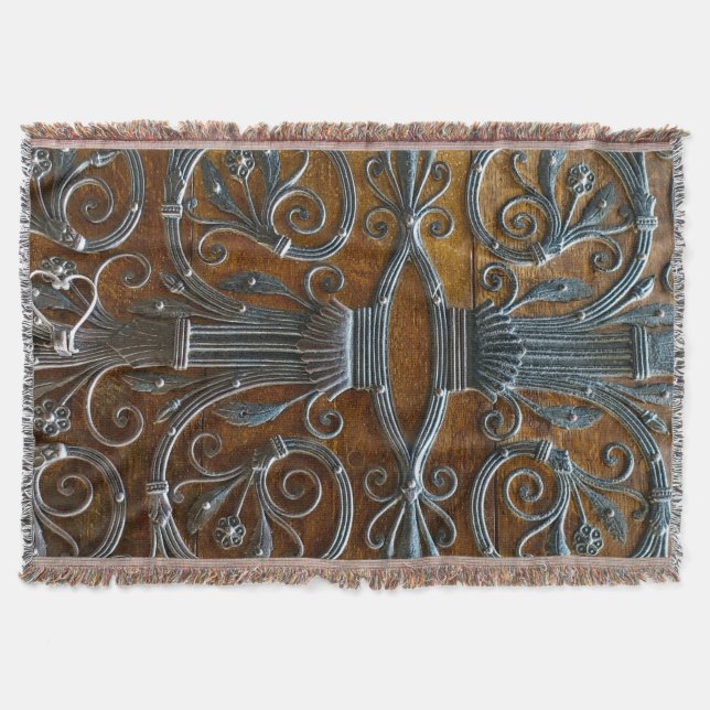 Couverture Porte à l'apparence funky en bois brun argenté (Devant)