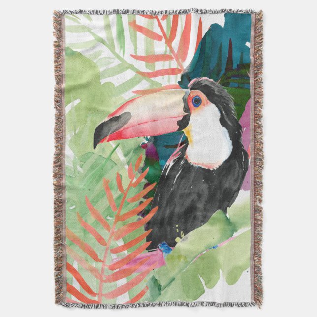 Couverture Portrait toucan avec Feuilles tropicaux (devant Vertical)