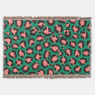 Couverture Poster de animal Léopard vert rose corail moderne