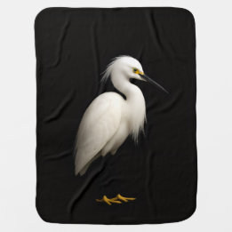 Couverture Pour Bébé Black 4 Luxe blanket with Snowy Egret