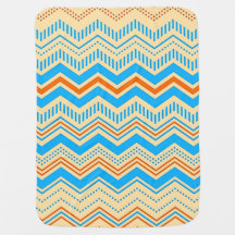 Bleu et jaune Chevron Imprimer Couverture bébé