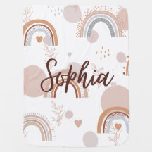 Boho Rainbow Custom Baby Blanket