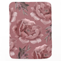 Couverture bébé à motif floral de pivoine rose pou