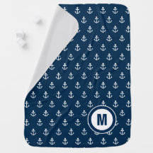 Couverture de motif d'Ancre d'initiale de bébé