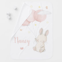 Cute Bunny personnalisé Nouveau bébé couverture ca