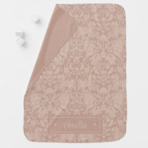 Dusty rose bois Damask Baby Blanket