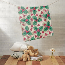 Élégant modèle vintage Noël Holly Floral |