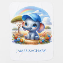 Eléphant bleu mignon dans un Casquette de baseball