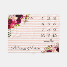 Couverture pour bébé en pierre de taille florale