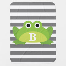 Gris Blanc Gris Motif Gris Grenouille Monogramme