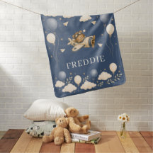 Joli Teddy Pilote Aventure Céleste Bleu Nuit