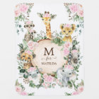 Jolie Jungle Safari Animaux Blush Rose Floral Girl