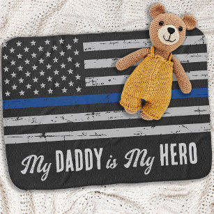 Couverture Pour Bébé Mon papa est mon héros - Police de la Ligne Bleue 