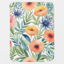 Pattern watercolor flowers