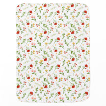 Petite couverture bébé en fleurs