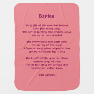 Couvertures Poeme Pour Bebes Zazzle Ca