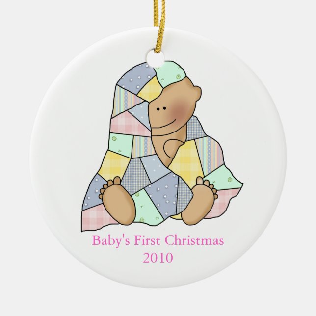 Couverture pour bébé Premier ornement de Noël (Devant)