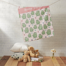 Prénom Personnalisé Grenouille Aquarelle Rose Nurs