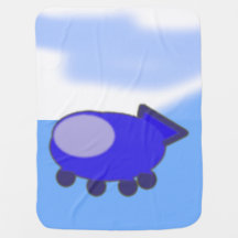 Vaisseau bleu sur les nuages bleus français
