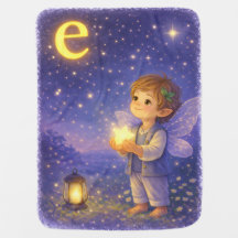 Wishing Star Fairy Letter E Baby Blanket