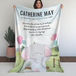 Couverture pour grand-enfant avec message et éléph