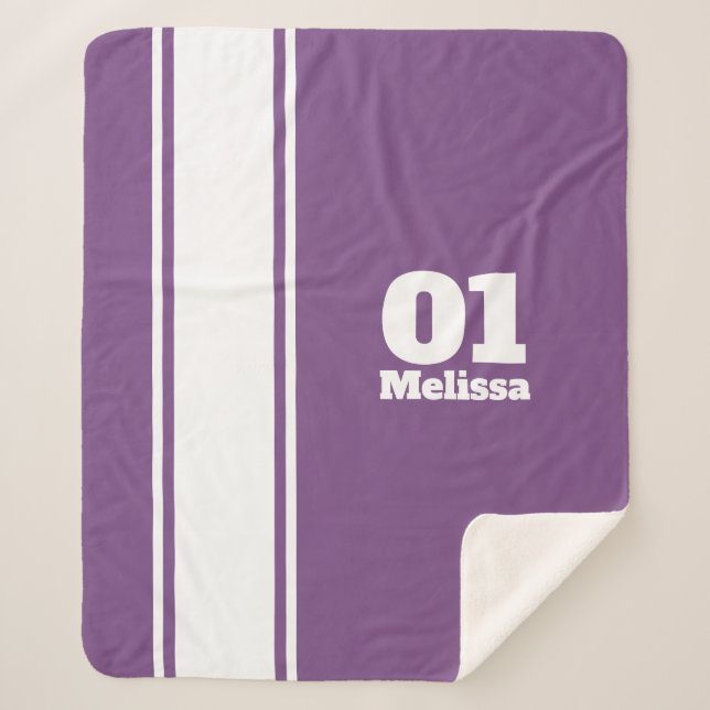 Couverture pourpre de Sherpa de monogramme de (Devant)