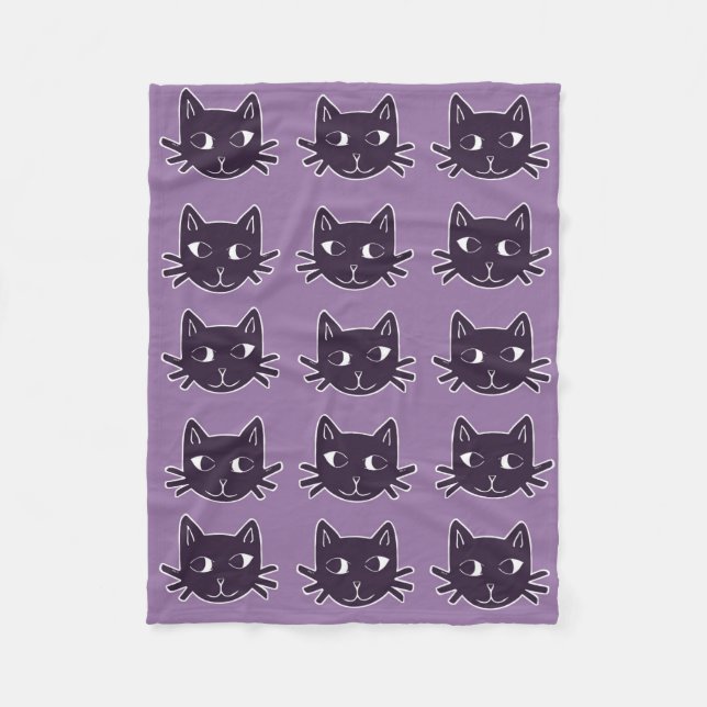 Couverture pourpre d'ouatine d'impression de chat (Devant)