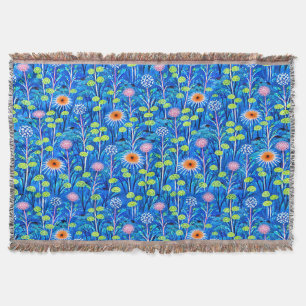 Couverture Prairie de fleurs sauvages Fantaisie Bleue