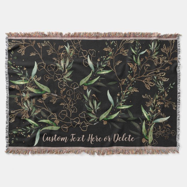Couverture Premium Black Gold Botanical Eucalyptus Green (Devant)