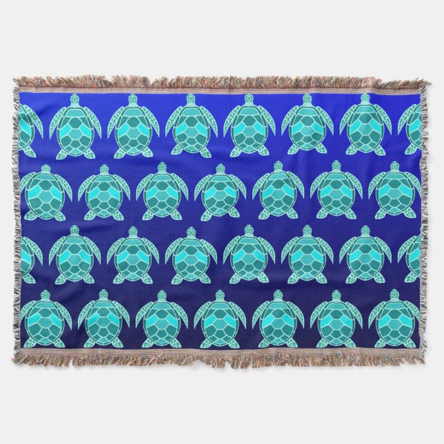Couverture Pretty Blue green turquoise teal turtles pattern  (Devant)